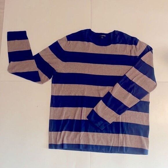 Banana republic mens cl blue and dark tan sweater shirt long sleeve - Picture 1 of 10